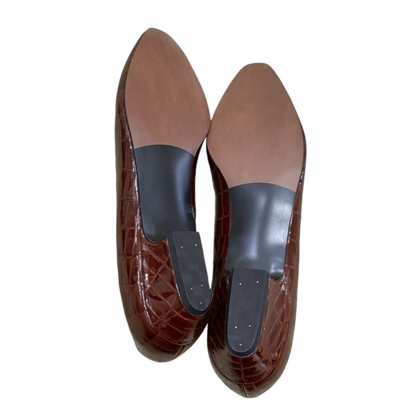 Nwot Selby comfort flex patent leather slip on caramel faux croc tassel bow sz 9 - Picture 9 of 10